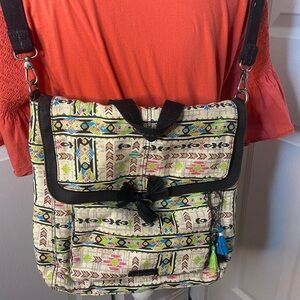 Backpack style bag with Southwest  Pattern and Adjustable Strap